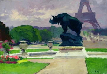 Die Trocadero-Gärten und das Nashorn von Jacquemart